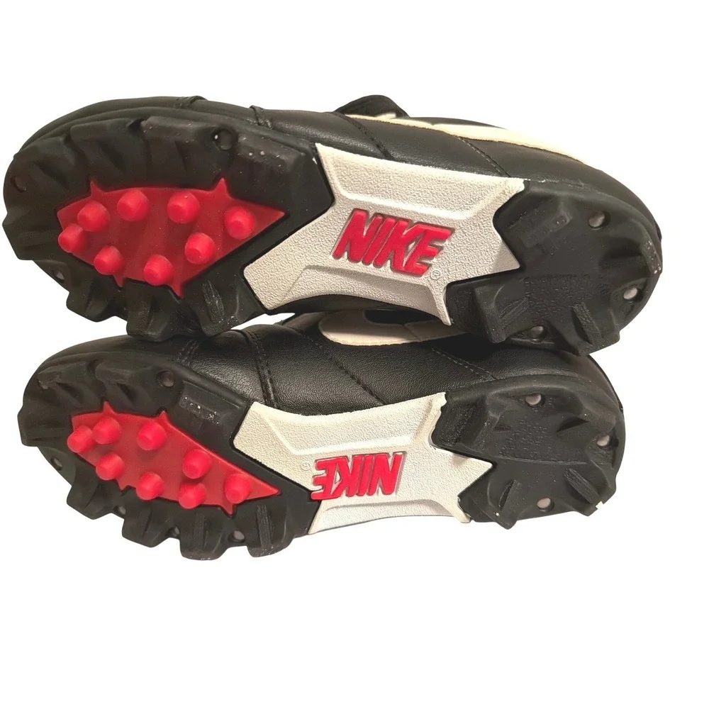 Nike Vintage Baseball Cleats Black White Red 115006-010 Kids Size 4.5Y 920709 P3